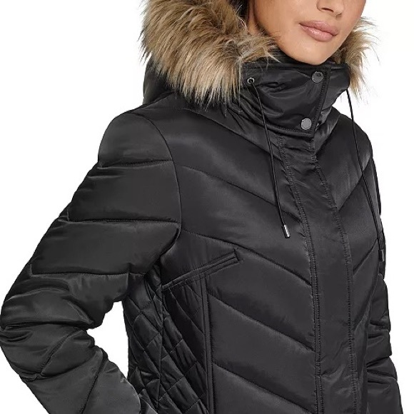 Kenneth Cole New York - Women's Down Parka Coat / Quilted Winter Jacket - Picture 5 of 8